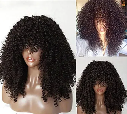 360 Lace Front Human Hair Kinky Curly Wig, Mongolian Afro 
