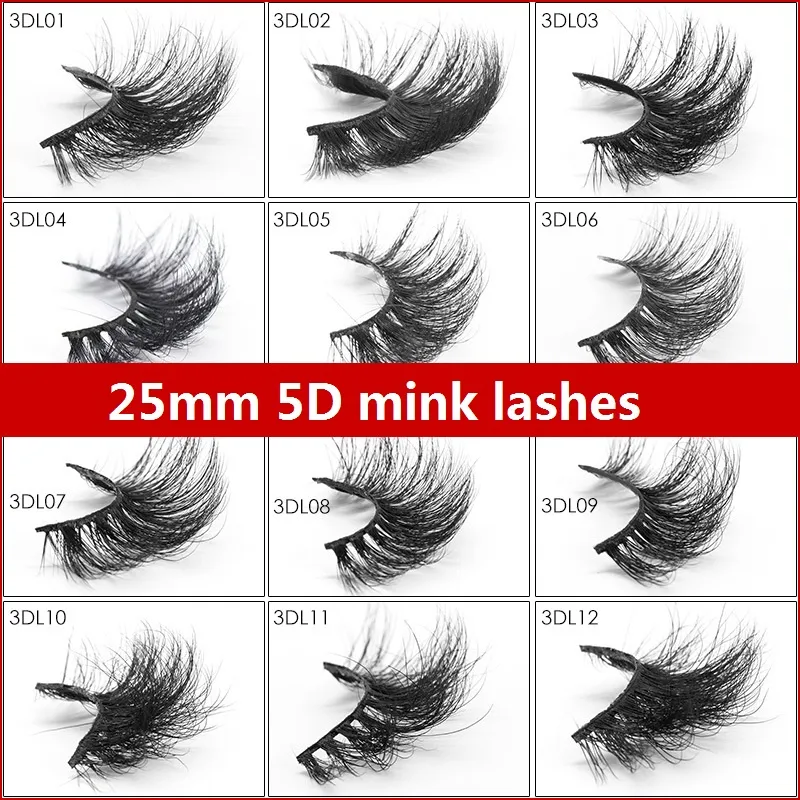 1 Pair 25mm Fake Eyelashes Big Dramatic Volumn Eyelashes Strip Thick False Eyelashs Handmade 3D 25mm Lashes