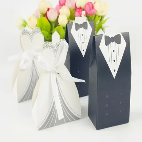 Bride And Groom Dresses Wedding Candy Box Gifts Favor Box Wedding