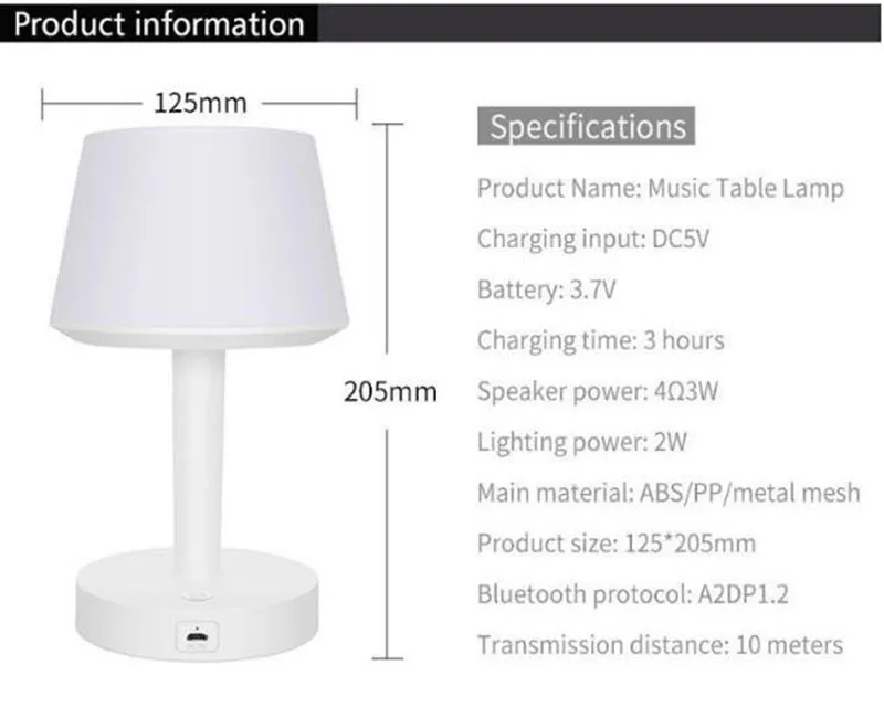 Мода Деака беспроводной спикер Смарт Красочный светодиодные Night басовый звук Настольная лампа радиодинамика Stero Громкоговоритель DHL доставка