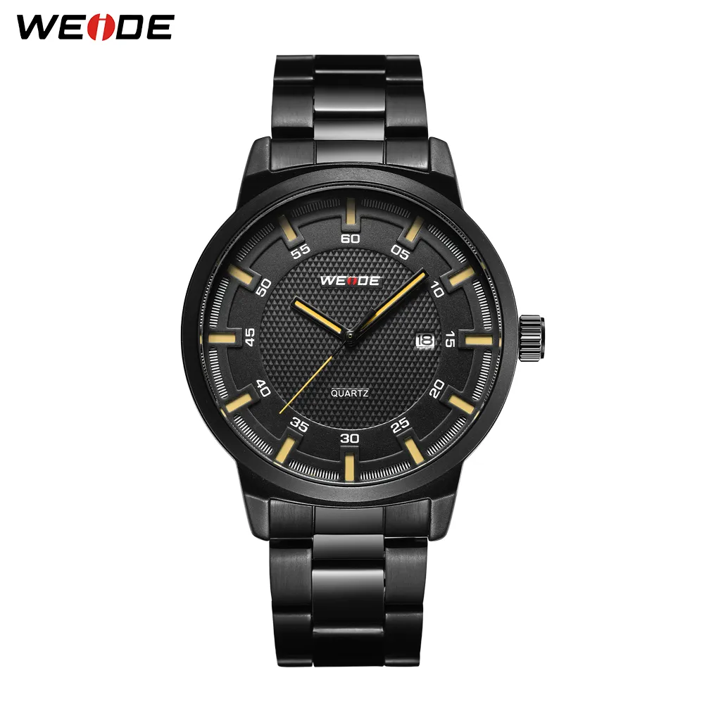 Weide Men assiste a marca de neg￳cios design quente design militar preto a￧o inoxid￡vel tira de a￧o masculino digital quartzo rel￳gios assistir comprar um Get One