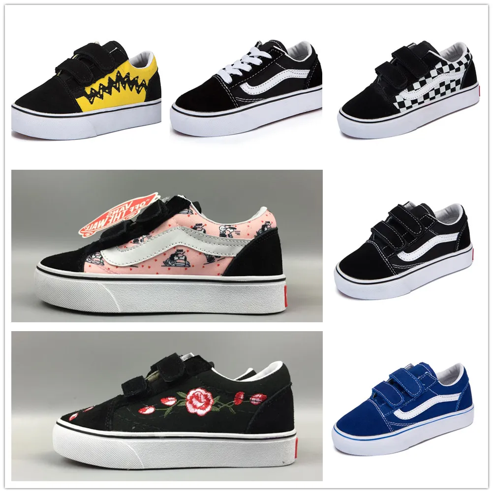 Vans Old Skool Classics Hijos Zapatilla Deporte 2020 Nuevo De Alta Superior De Corte Bajo Informal Snoopy Niños Femeninos Lona Lona De Los Niños De 53,37 € | DHgate