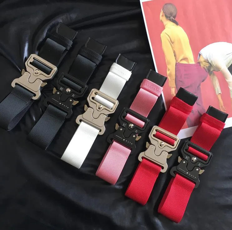 2019 nuova versione migliore Cintura ALYX 130 cm Montagne russe Cintura di sicurezza con bottoni in metallo Hip hop street wear