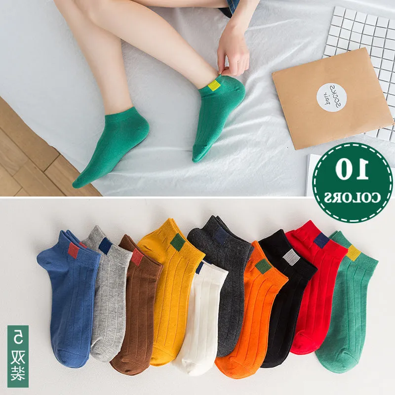 5 pares de calcetines de algodón 2020 para hombre, fruta, plátano, piña, novedad, calcetines tobilleros felices para hombre, mujer, hombre, barco Invisible