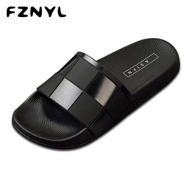 Fznyl sommar sandaler skor män kvinnor utomhus strand tofflor pvc hög kvalitet bekväma glider flip flops plus storlek 45 46 47 48