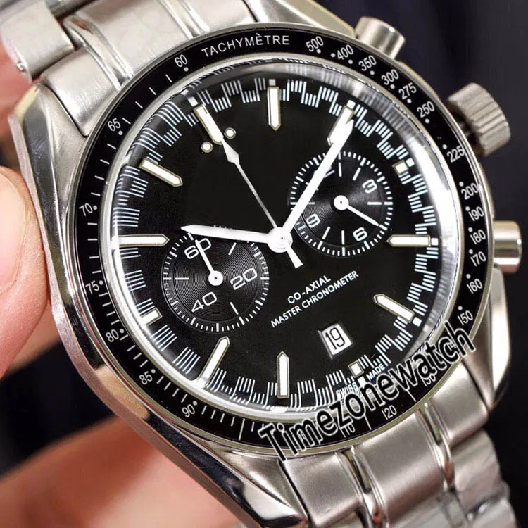 Nouveau 329.30.44.51.01.001 VK quartz chronographe montre pour homme boîtier en acier lunette noire cadran noir chronomètre bracelet en acier Timezonewatch E65b2