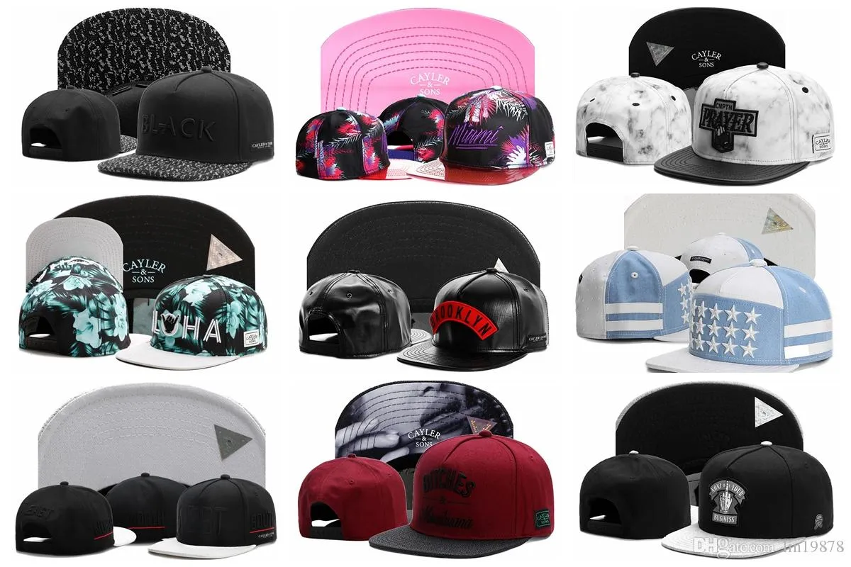 2019 Yüksek Kalite Unisex 100% Pamuk Cayler Sons Açık Beyzbol Kapaklar Kafatası Nakış Snapback Moda Spor Erkekler Kadınlar için Şapka