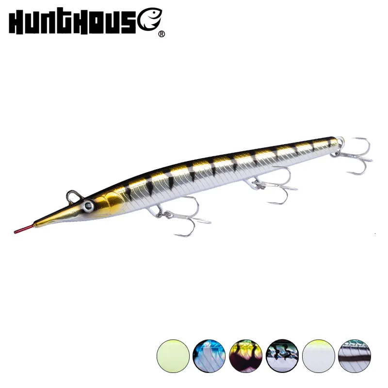 Hunthouse Leurre Stickbait 바늘 연필 바다 낚시 미끼 하드 미끼 바다베이스 140mm / 180mm 침몰 가스가 피상 스핀을 건너 뛰기 T191017