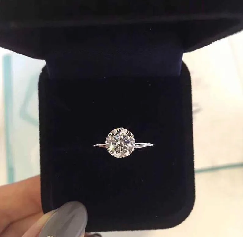 Avoir un timbre et une boîte 1-3 carats bagues en diamant anelli moissanite 925 en argent sterling couple femmes se marient ensembles de mariage bijoux de fiançaillesr226I