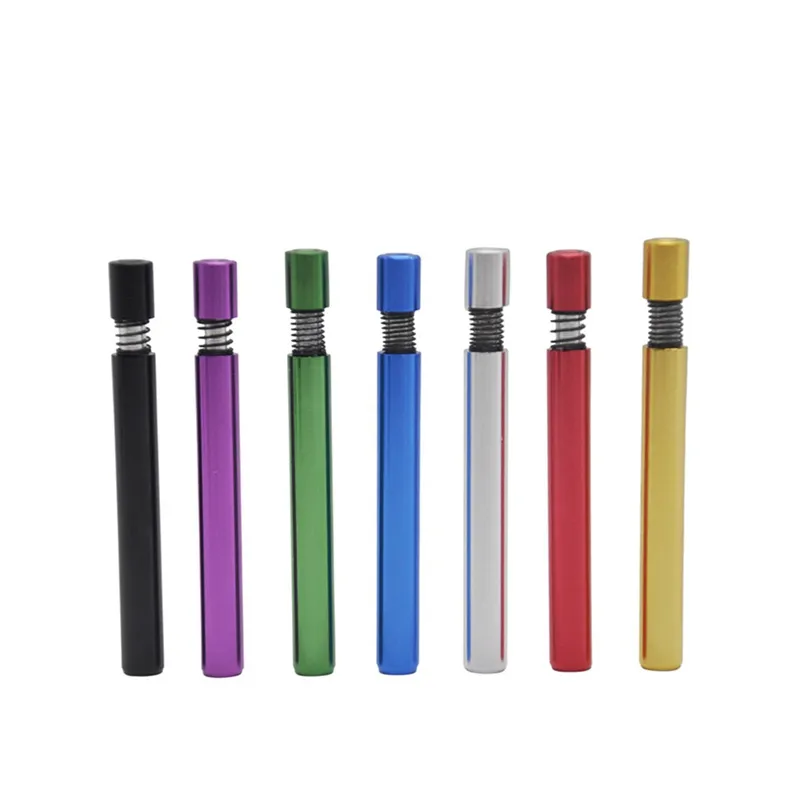 Tubo filtro per fumo di sigaretta Mini Hitter in lega di alluminio colorato Espansione a molla portatile Design innovativo Supporto per bocchino Suggerimenti DHL
