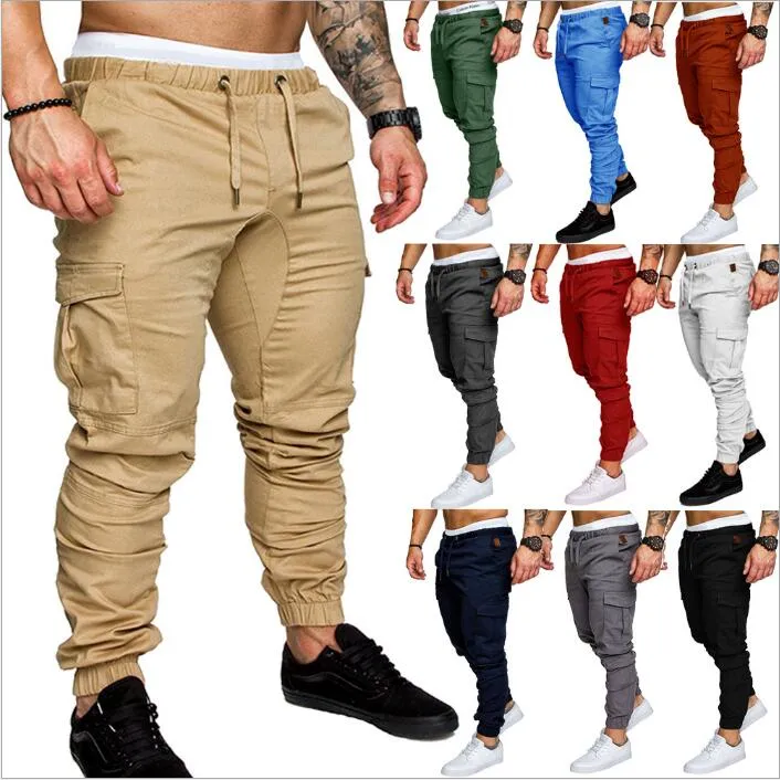 Calças maciças de calças largo dos homens corredores hiphop jeans sarouel dança calça esportes casuais calças corredores cangings pantalon homme harem calças b4206