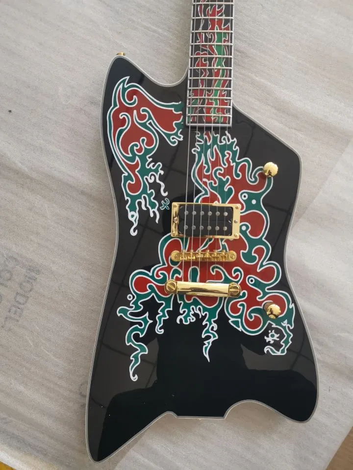 DHgate.com:Mahogany Black Electric Guitar with Single Pickup