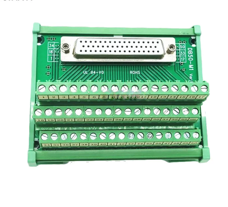 50 Pin DB50 D SUB Female Male Terminal PCB Module Breakout