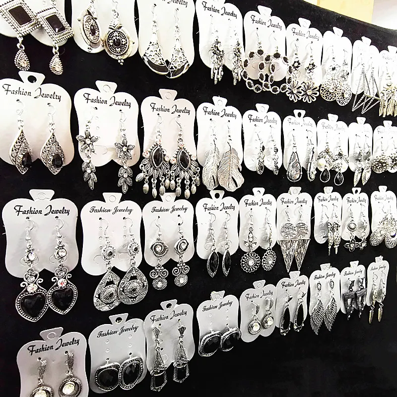 Großhandel 30 Paare Mischung redet Silber / Gold baumeln Ohrringe für Frauen Fashion Jewelry Party-Geschenke Ohrringe nagelneues Tropfenverschiffen