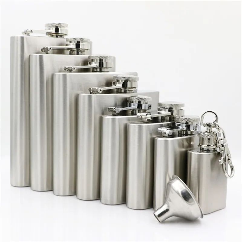 Portable Whisky Flasks Stainless Steel Hip Flask Whisky Stoup 1oz 2 oz 3oz 4oz 5oz 6oz 7oz 8oz Liquor Wine Pot