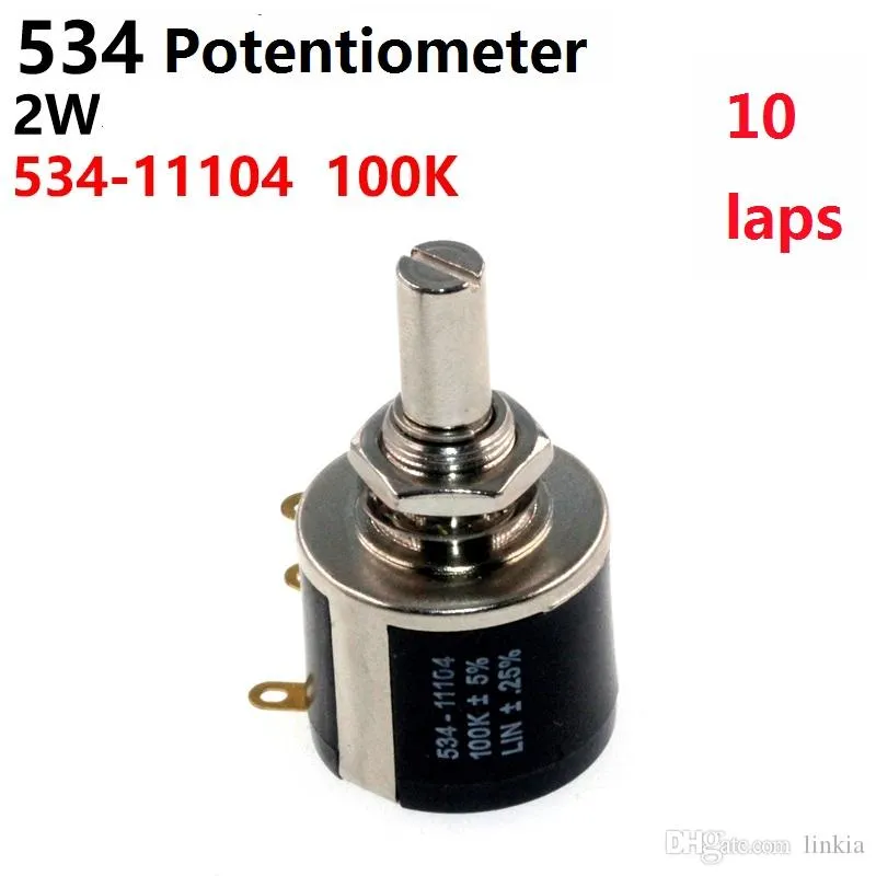 Precision Multi-Turn Wirewound Potentiometer 534-11104 534 100k 2W