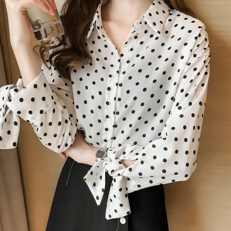 2019 Oto o Tallas Grandes Tops Blusas De Mujer Camisas De Lunares
