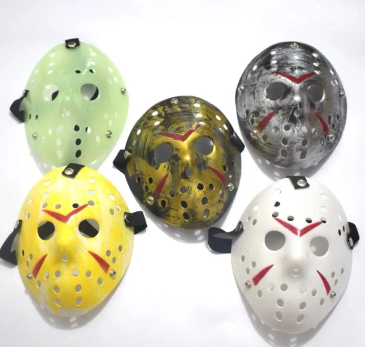 Retro Jason Masker Horror Grappige Volledige Gezichtsmasker Bronzen Halloween Cosplay Kostuum Masquerade Maskers Hockey Party Pasen Festival Supplies YW202