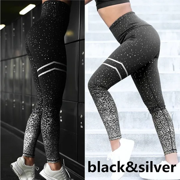 Domee Leggings Sport Fille Taille Haute – Pantalon Gymnastique Fitness Yoga Ultra Confort – Imprimés Fun Arc-en-Ciel Ou Léopard