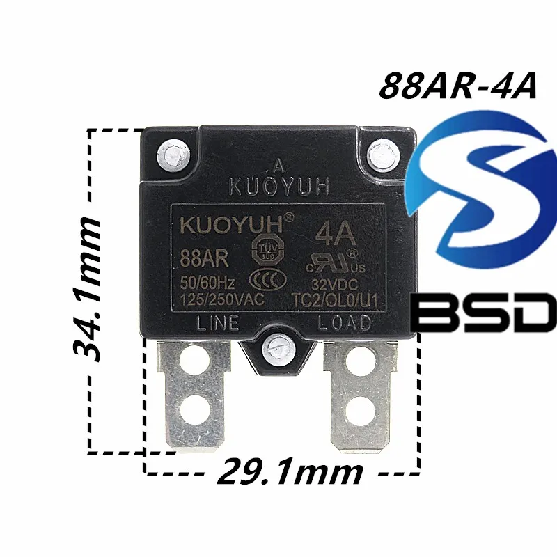 Circuit Breakers Taiwan Kuoyuh Switch sovraccarico di sovraccarico di protezione automatica Reset 4A 88AR Series