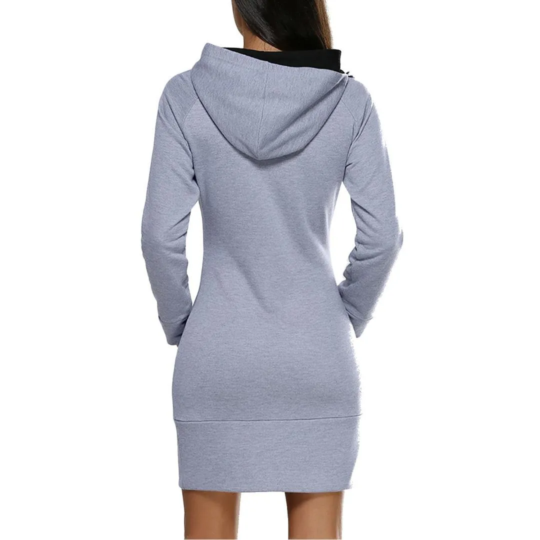 Hoodie De Inverno Zíper Preto Com Capuz Mulheres Moletons Moletons