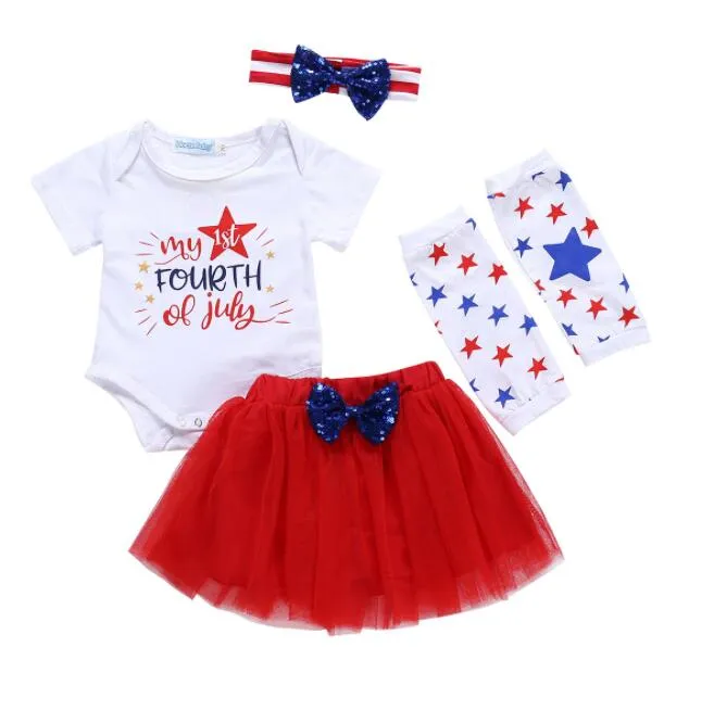 Wholesale Kids Designer Clothes Girls Wear INS Pentagram Print Dress Suit Romper+Skirt National