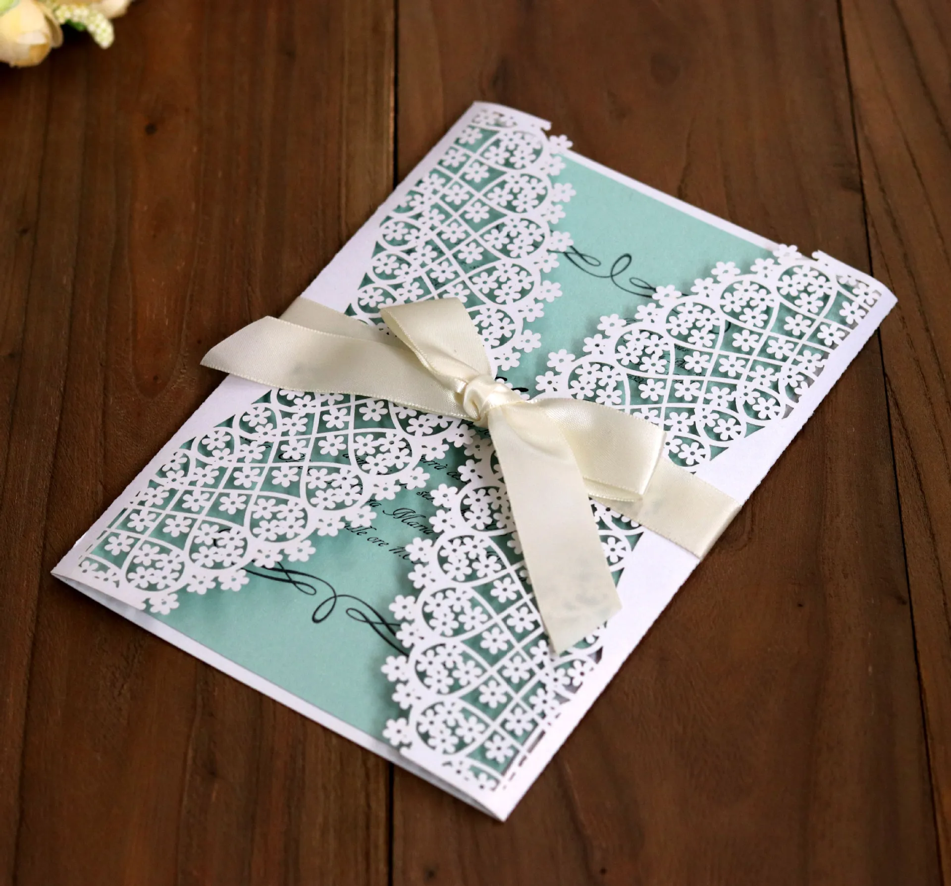 Laser Cut Folded Wedding Invitation Cards with Hollow Flower Design  Customized Multi Colors HK-76 from Dhgate Wedding Invitations - price 1.36, image size:1920x1788