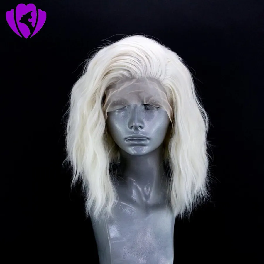 Short Bob Lace Front Wig 13x4 White Lace Front Human Hair Wig Brazilian 1B Synthetic Wig For Women