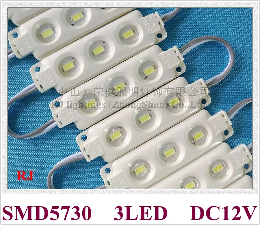 حقن عالي الجودة الإيبوكسي مقاوم للماء وحدة ضوء SMD 5730 LED الخلفي الإضاءة الخلفية DC12V 1.44W 3 LED IP66 ABS CE