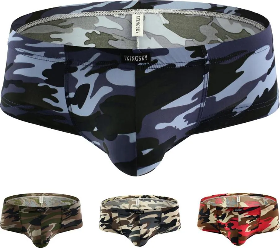 IKingsky Mens Camouflage Cheeky Boxer Briefs For Men Sexy Mini Cheeks