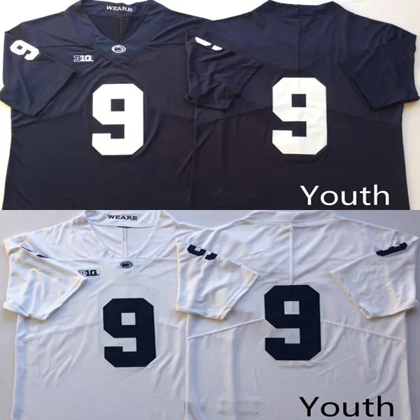 Youth #9 Trace McSorley college Penn State jerseys white blue kids boys size american football wear stitched jersey mix order