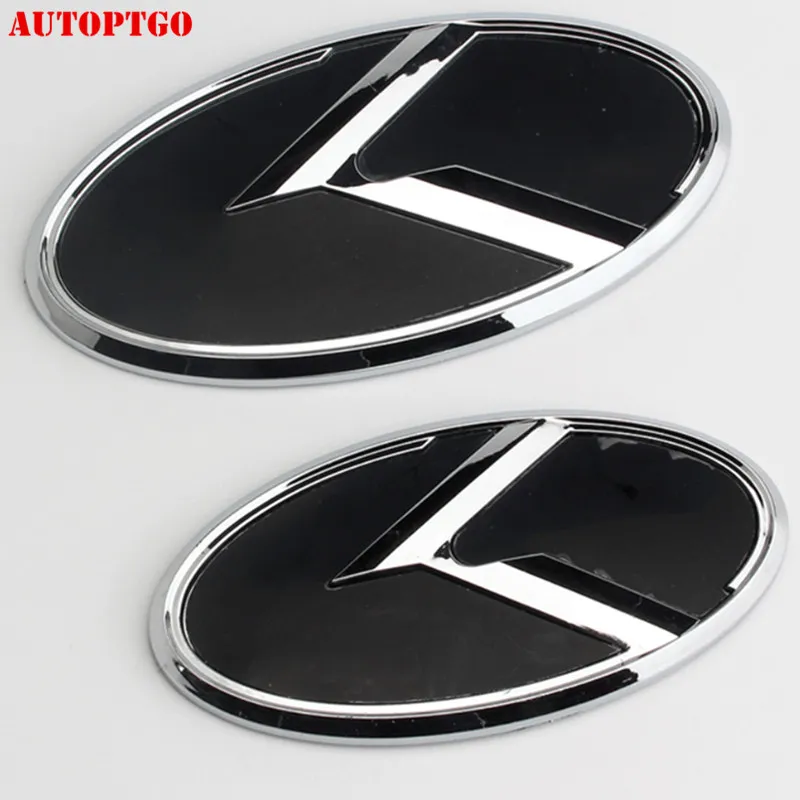 Black 7Psc Kia K Emblem Badge Logo Decal Sticker For Kia Sorento Optima K2-K5 Front Grille Rear Trunk Steering Wheel Hub Cap Cover