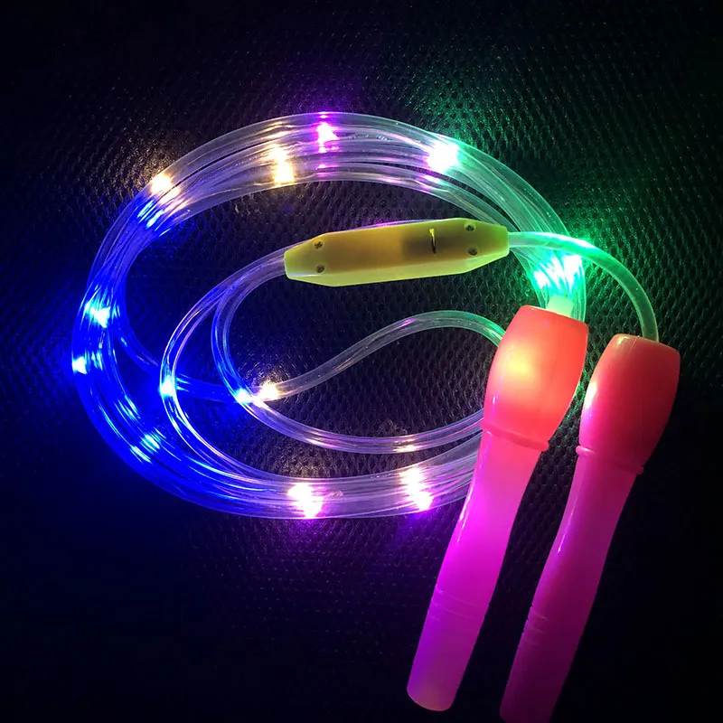 LED oświetlone zabawki migające pomijanie liny świecące zabawkowe liny poranne Ćwiczenie dzieci fitness sporty fitness