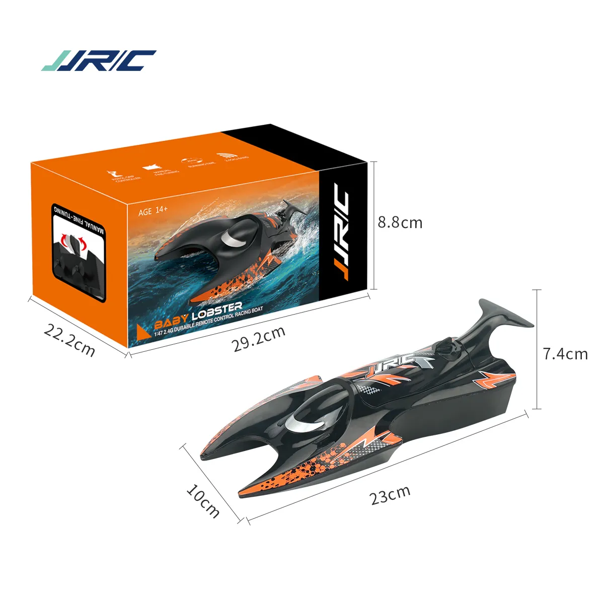 JJRC S6 2.4G Lobster Controle Remoto Speedboat, Elétrica RC Barcos Brinquedo, 1:47, Motor Dual, 5-10km / H, À Prova D 'Água, Christmas Kid Birthday By Boy Presentes, 2-2