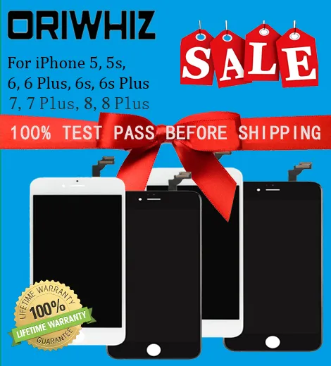 Wymiana ekranu ORIWHIZ dla iPhone 5 5S 6 6 Plus 6s 6s Plus 7 8 montaż digitizera LCD o wysokiej jasności czarny biały
