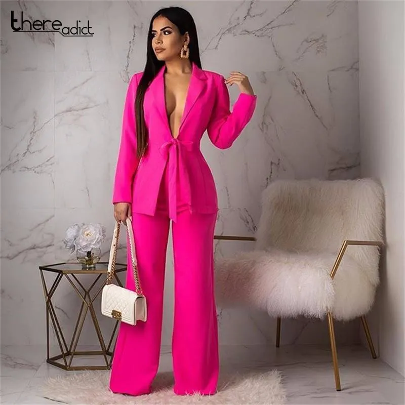 Women's Bow Tie Blazer Suit, Simple Pants Suit, Two-Piece Set, Jacket and  Long Pants, High-Quality Ladies Suit