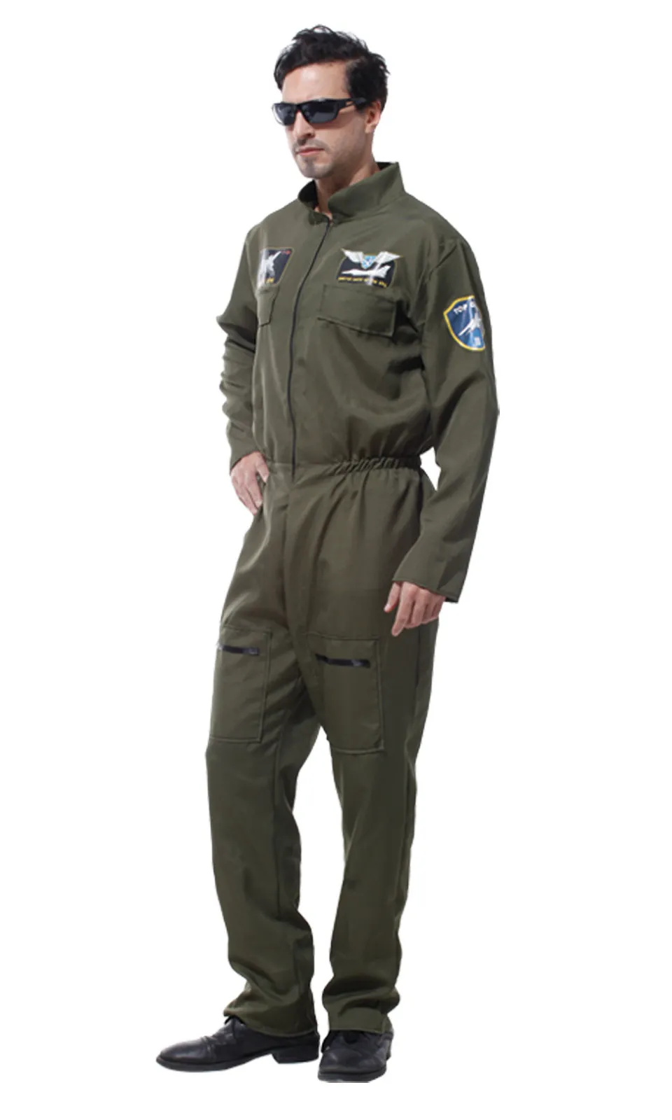 Shanghai Story Halloween Cosplay Traje de vuelo para adultos Traje de piloto Mono para hombre Overol Shanghai Story Halloween Cosplay Traje de vuelo para adultos Traje de piloto Mono para hombre Overol