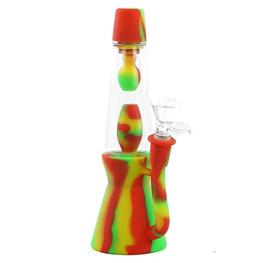 Hookahs 8.2 '' Waterpijp lava lamp vorm unieke stijl siliconen waterpijp met glazen kom