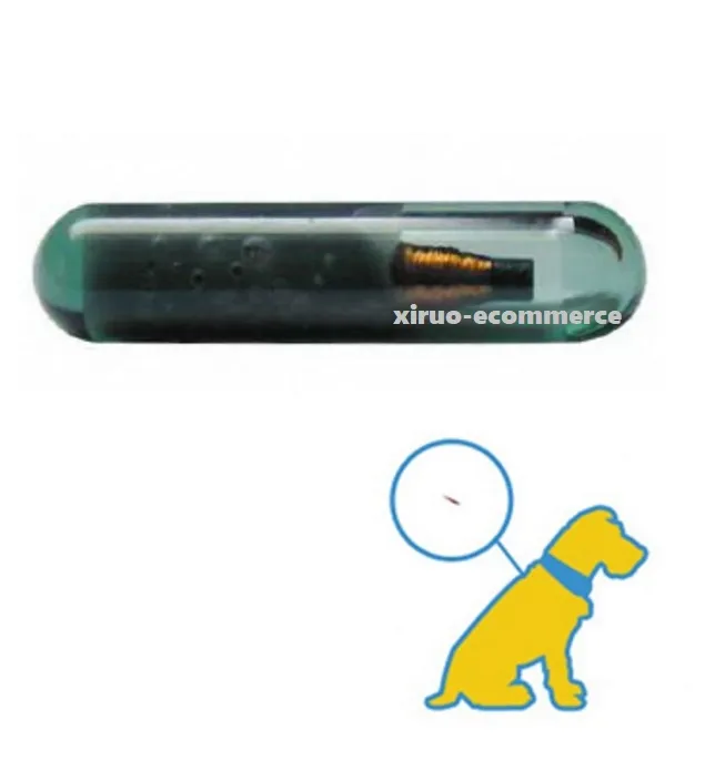 125KHz / 134,2KHz 2.12 * 12mm microchip animal RFID Tag com EM4305 Chip ISO11784 / 5 FDX-B Microchip para animais para pescar Cachorro Cat Idetificação