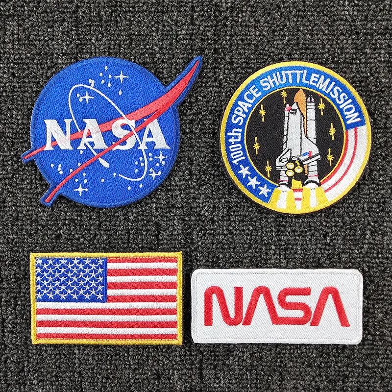 8 parches bordados con el logotipo de ironpatches US Flag NASA
