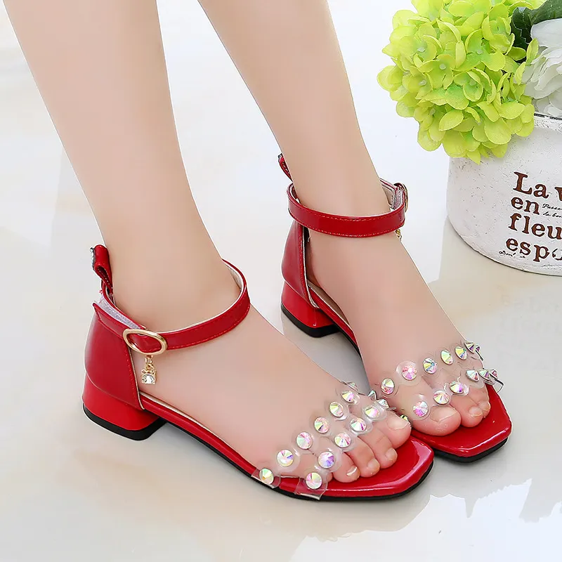2021 Little Girls Rhinestone Princess Girls Sandals High Heel Summer Shoes For Girls Aged 3 12 Years Perfect For Beach Fashion From Xunqian 23.96 DHgate.Com
