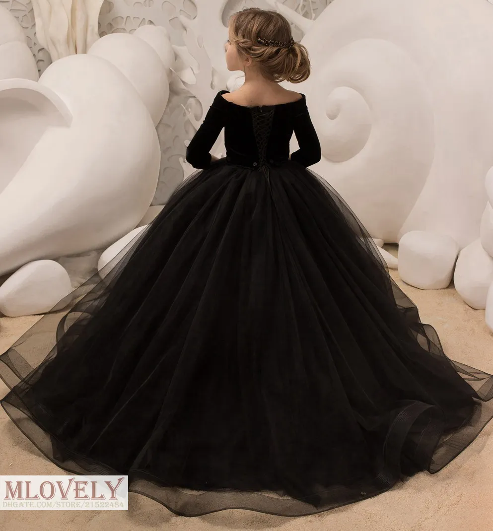 Buy Princess Black Ball Gown Beaded Prom Dresses Tulle Long Quinceanera  Dresses P1063 Online – jolilis