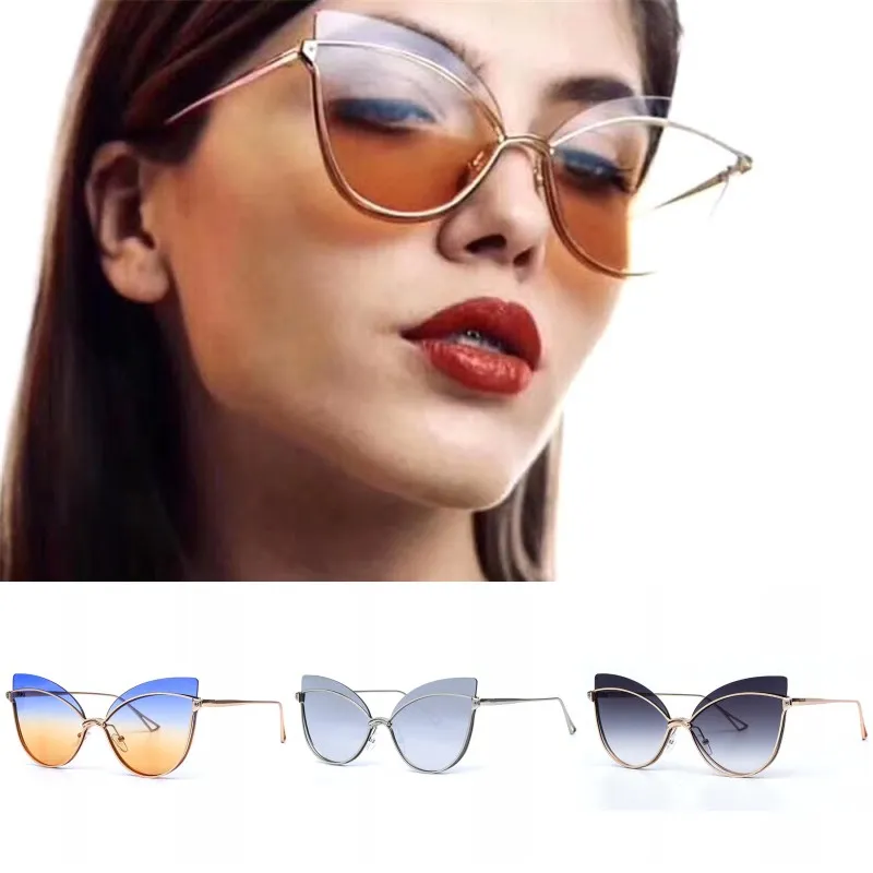 Nowy 4 kolory Metalowe Kot Okulary Okulary Okulary Moda Dzika Lady Okulary dla kobiet Prezenty Urodzinowe
