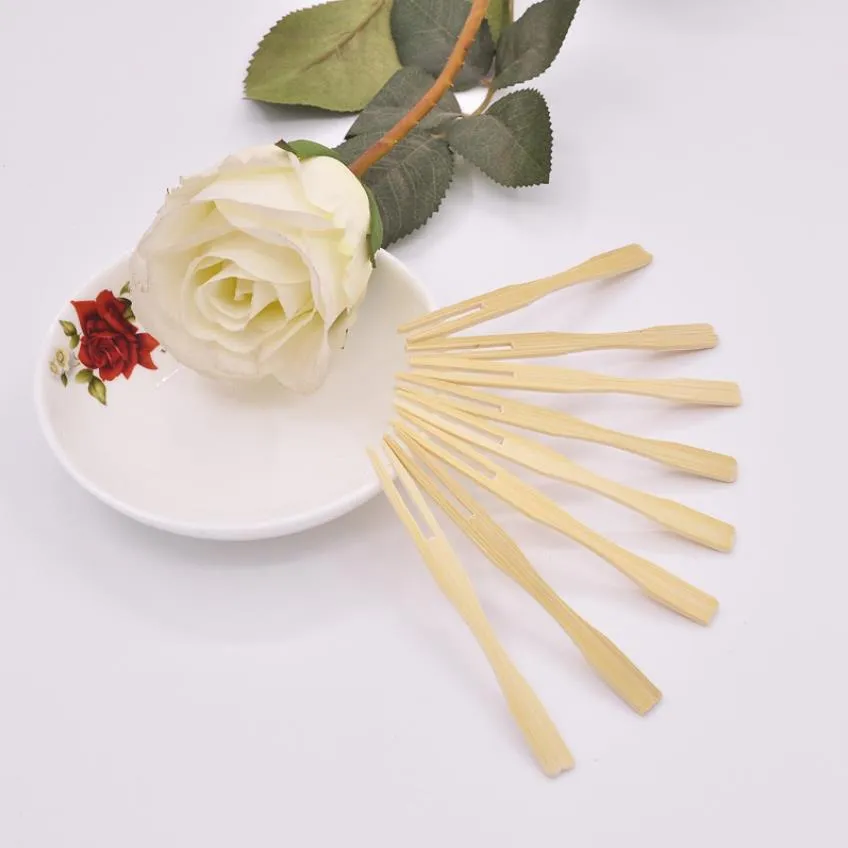 Descartável Fruit Fork Varas Escolhas de bambu Food fontes do restaurante Birthday Party Buffet Cupcake Toppers Viagem Picnic Festival casamento