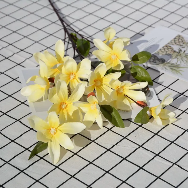 Fleur artificielle magnolia simple soie fausse fleur salon décoration de la maison route de mariage plomb couronne de jardin accessoires décoratifs