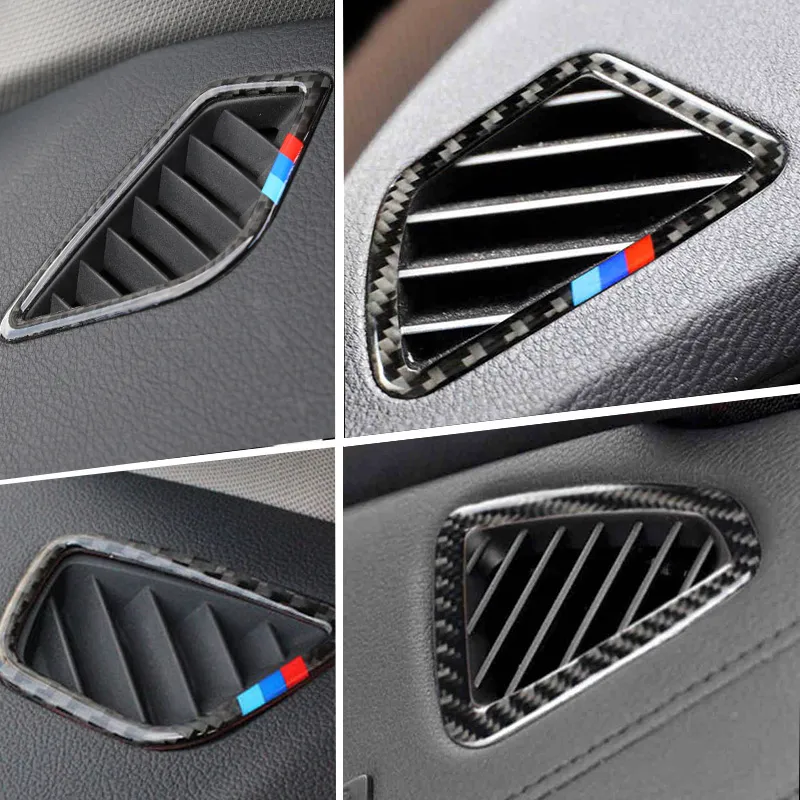 Araba Stil Hava Çıkışı Karbon Fiber Çıkartmalar Sekon Dekorasyon Kapağı BMW için Trim 1 2 3 4 5 7 Serisi X1 X3 X4 X5 X6 F30 F10 F15 F1205Y