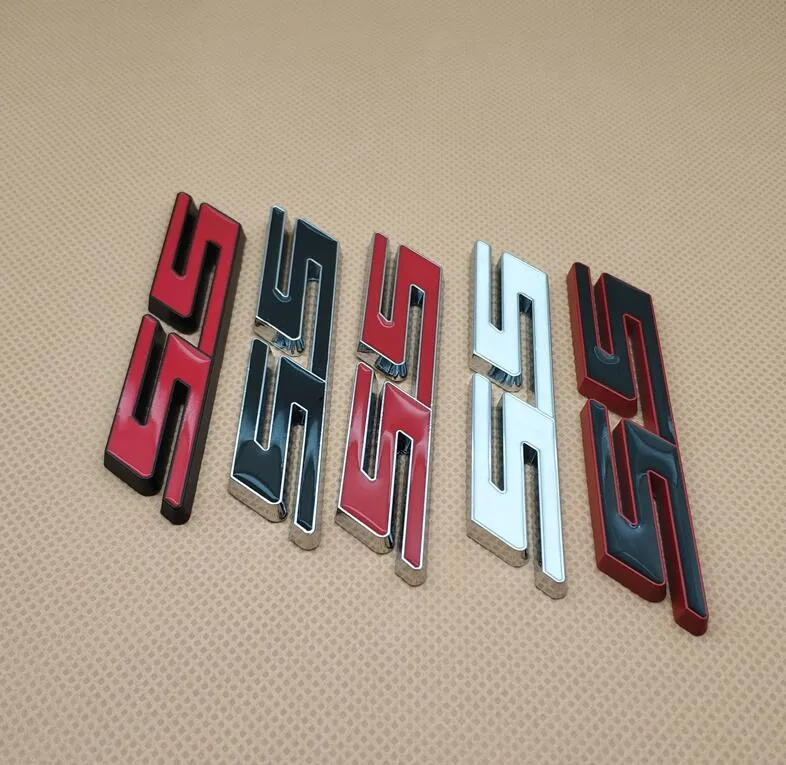 For SS Badge Fender Trunk Emblem Decal Matt Black -3x - Foto 3