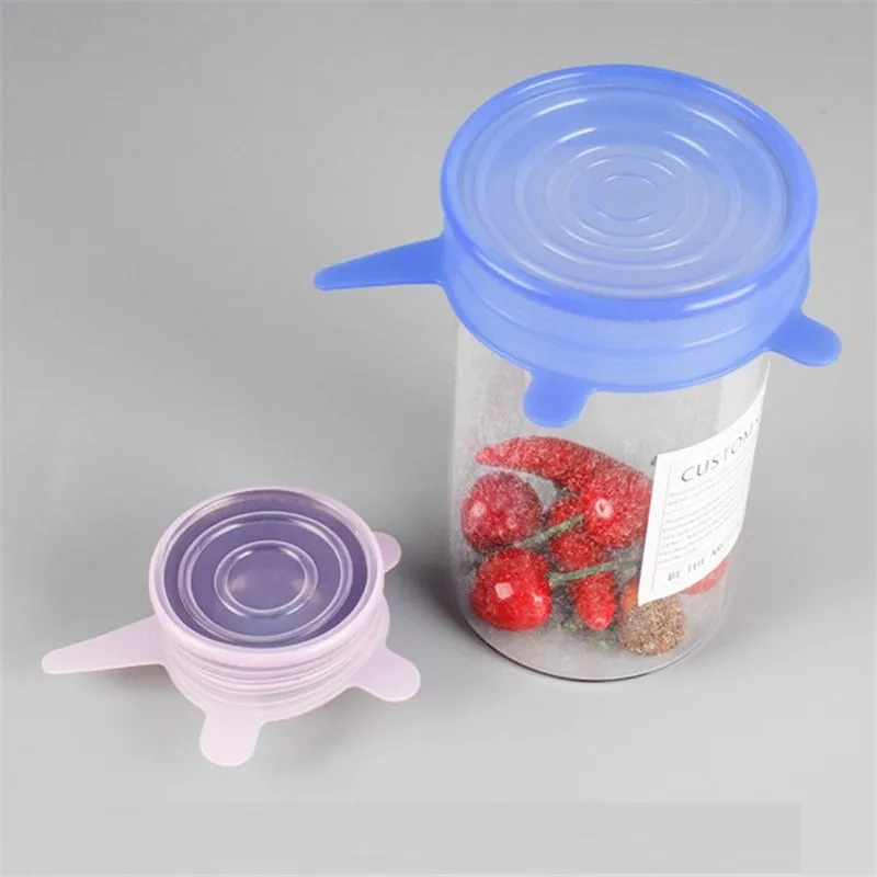 Silicone -keeping Cover Food Sealing Cover Zero Waste Kitchen Accessories Reusable Protective Film Container yq01973
