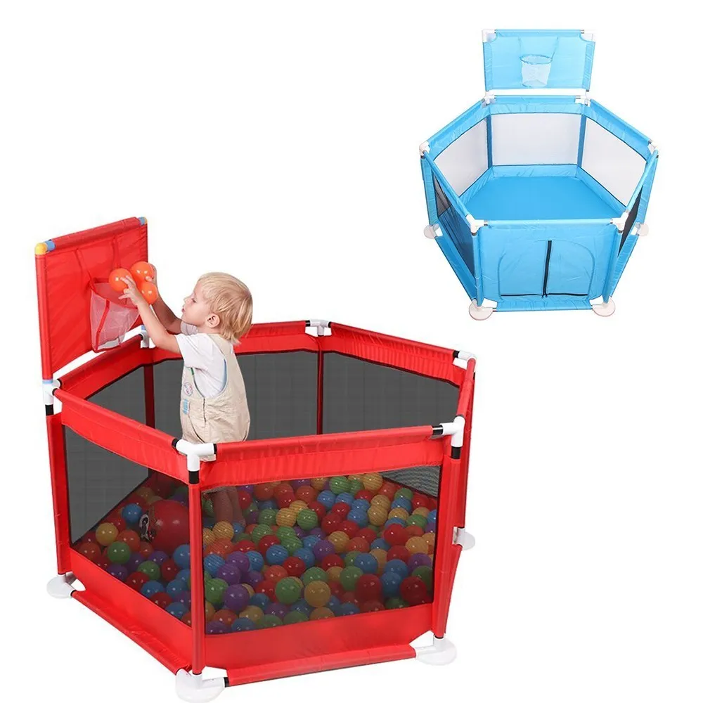 Baby PlayPen Fence Folding Barrier Kids Park Children Pen Pen Oxford Cloth Game Spädbarn Ball Baby Fäktning Lekplats Spela Yard