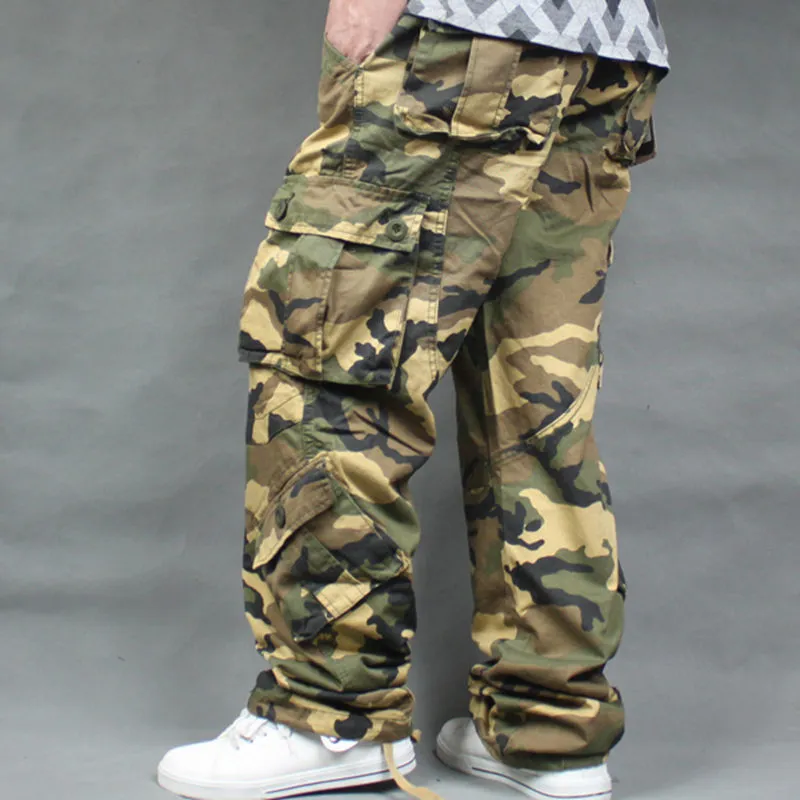 Multi Pocket Cargo Pants Mężczyźni plus size swobodne spodnie Męskie dresy dresowe na zewnątrz taktyczne joggery uliczne ubrania mężczyzny Big 320r